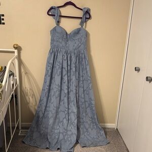 Azazie Denisse Textured Sweetheart Neckline Formal Maxi Dress